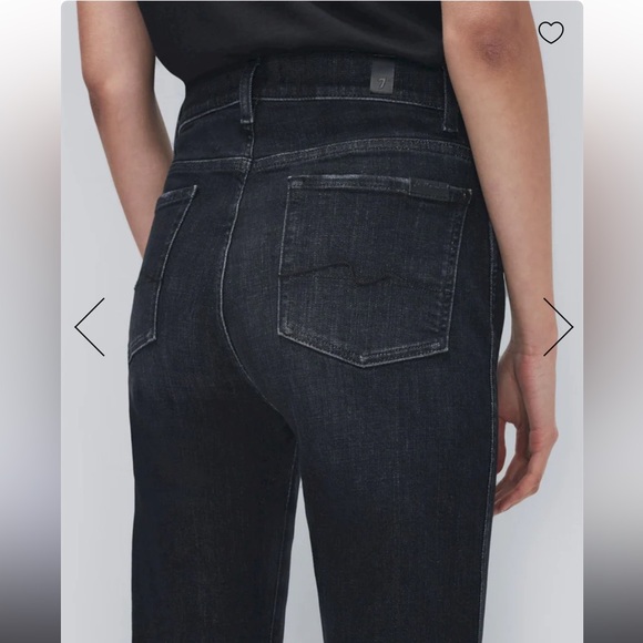 7 for all mankind high‎ waist slim kick black 25 $153 - Picture 5 of 14